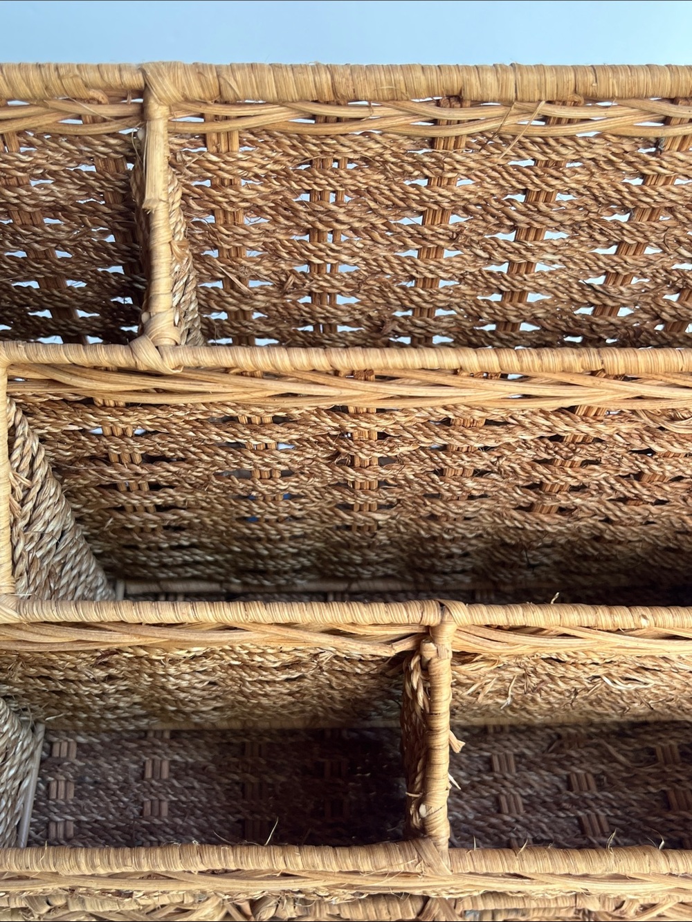 Vintage Wicker Woven Rattan Desk Organizer Office Storage - Picture 7 of 8